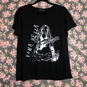 NWT “DONA HELA” distressed T-shirt